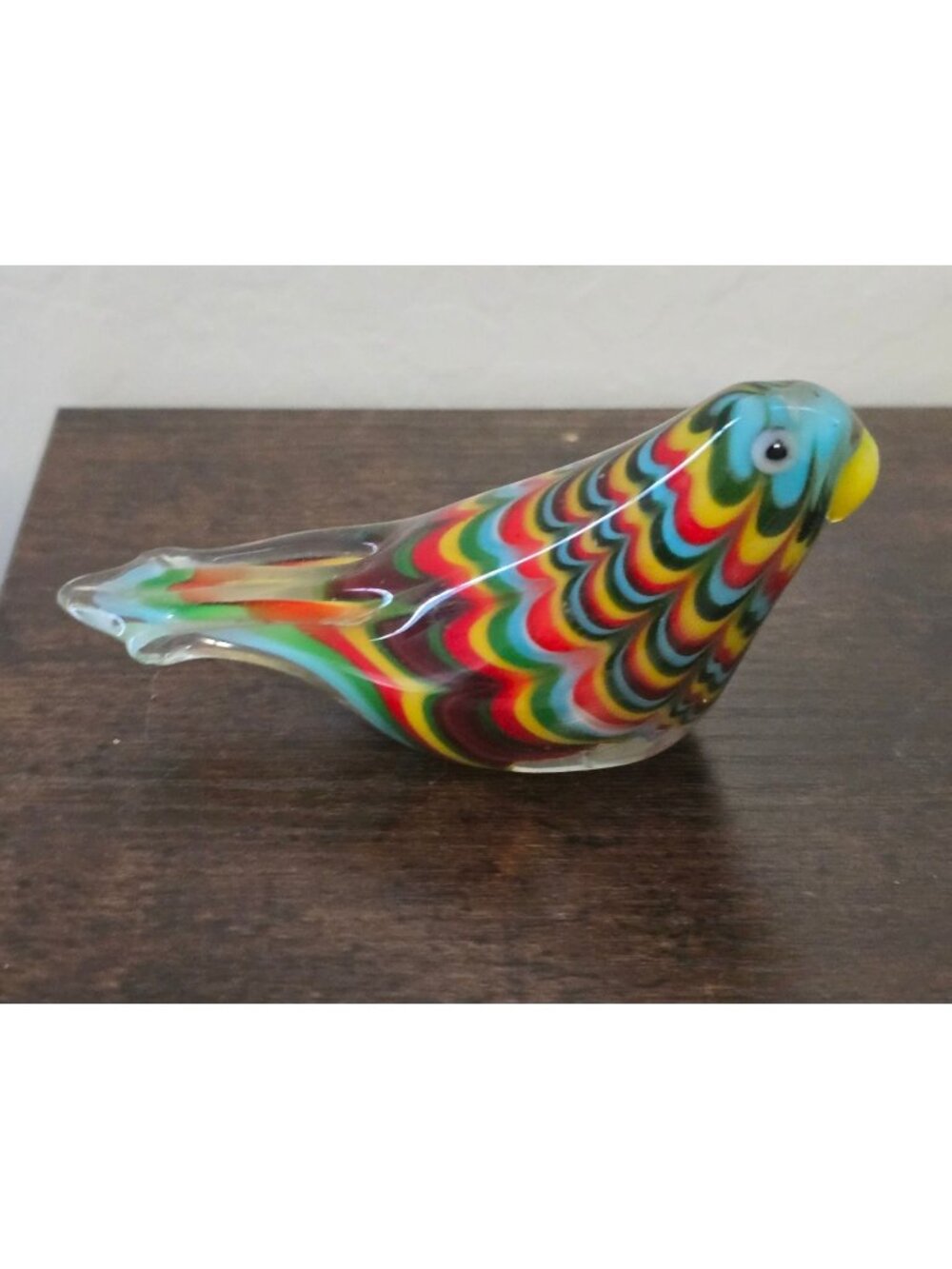 Set Of 3 Handblown Glass Bird Figurines - Multicolor Clear & Blue Designs - Picture 3 of 16